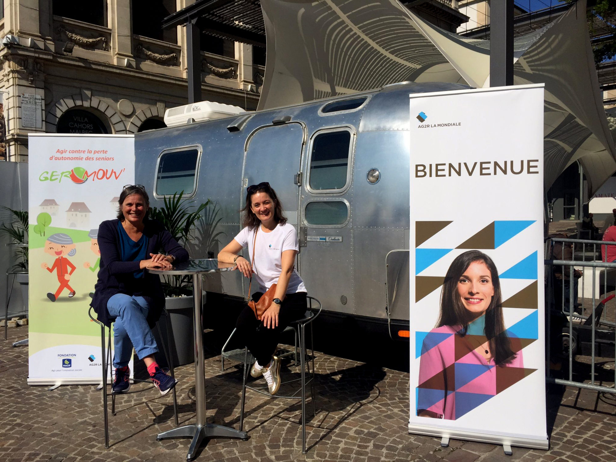 Isabelle Poujoula, gérante GEROMOUV' et Karine Collet, attachée aux relations extérieures sociales chez AG2R LA MONDIALE